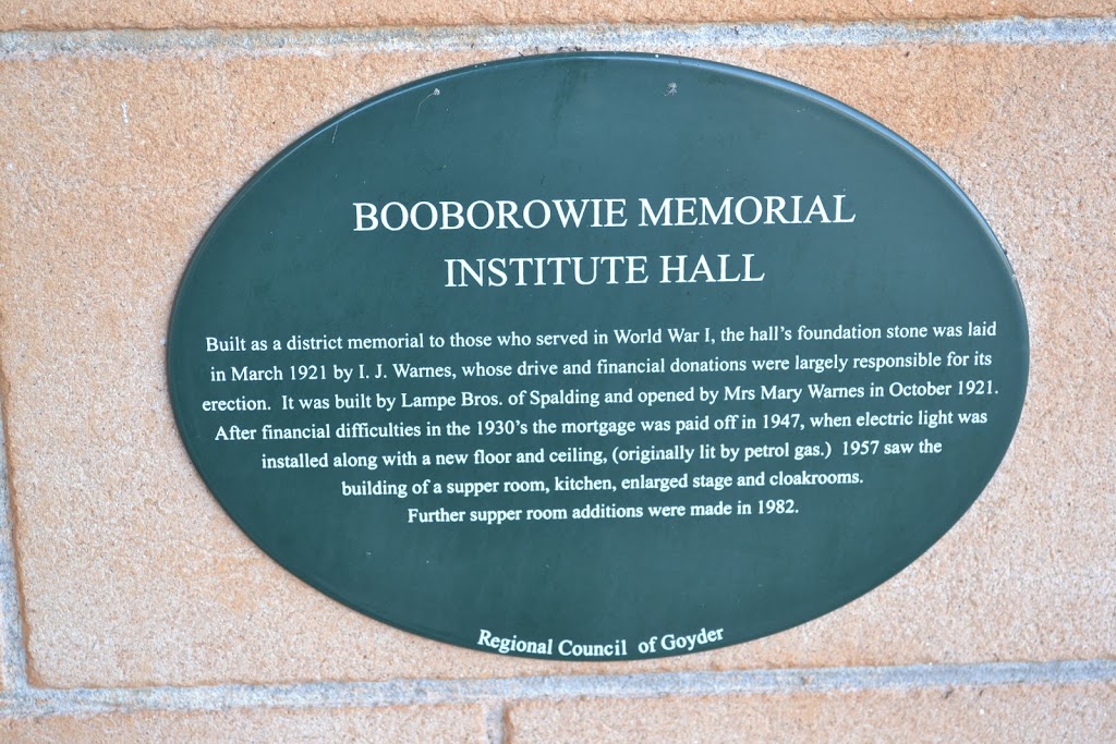 Soldiers Memorial Institute | Booborowie SA 5417, Australia