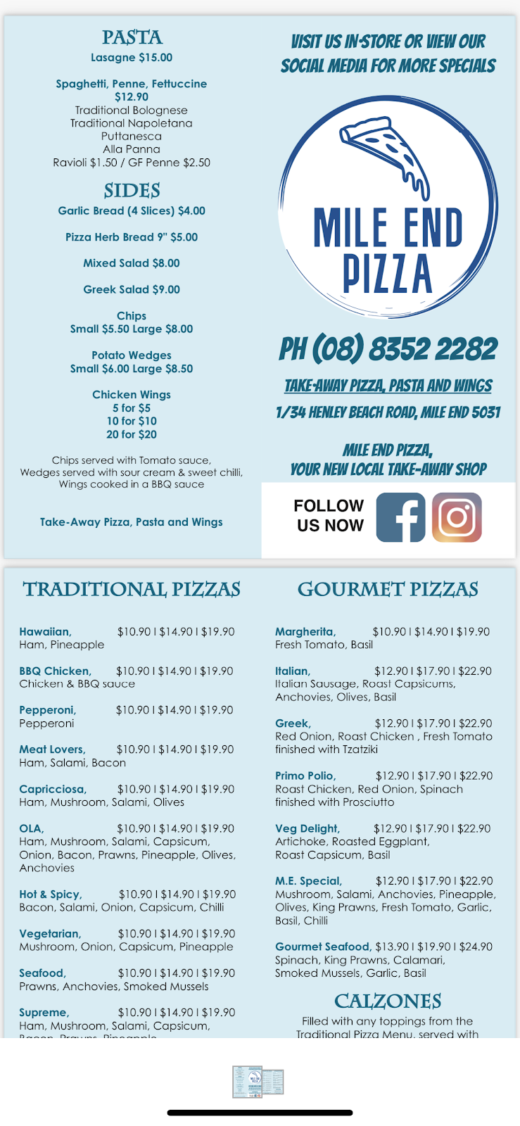 Mile End Pizza | 34 Henley Beach Rd, Mile End SA 5031, Australia | Phone: (08) 8352 2282