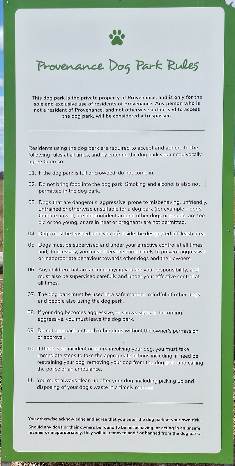 Provenance Dog Park (Private) | Huntly VIC 3551, Australia | Phone: 0418 584 107
