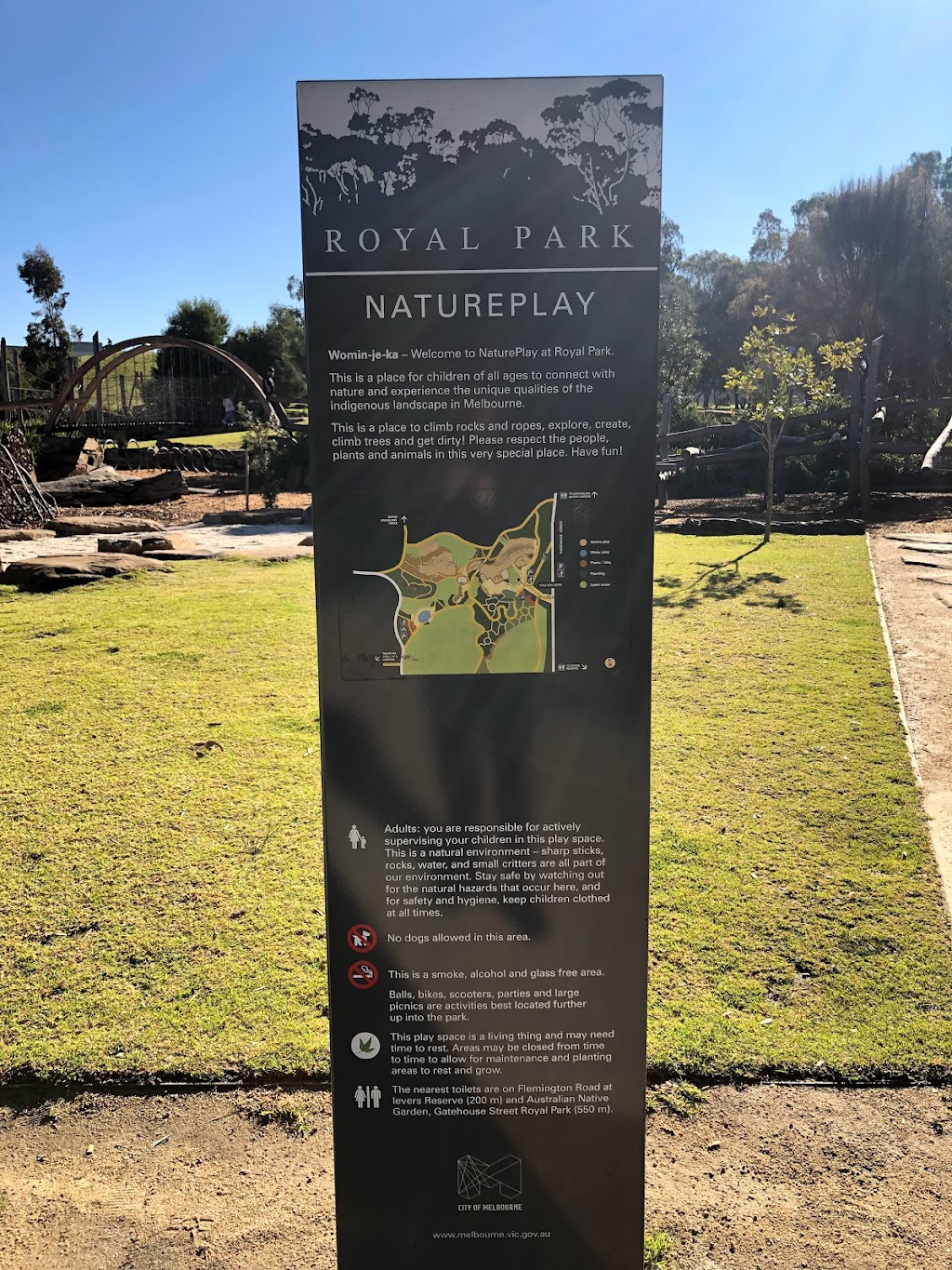 Royal Park Nature Play Playground | 28 Gatehouse St, Parkville VIC 3052, Australia | Phone: (03) 9658 9658