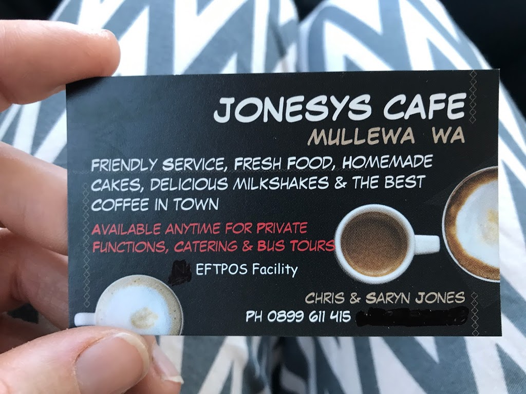 Jonesys Cafe | meal takeaway | 9 Jose St, Mullewa WA 6630, Australia | 0899611415 OR +61 8 9961 1415