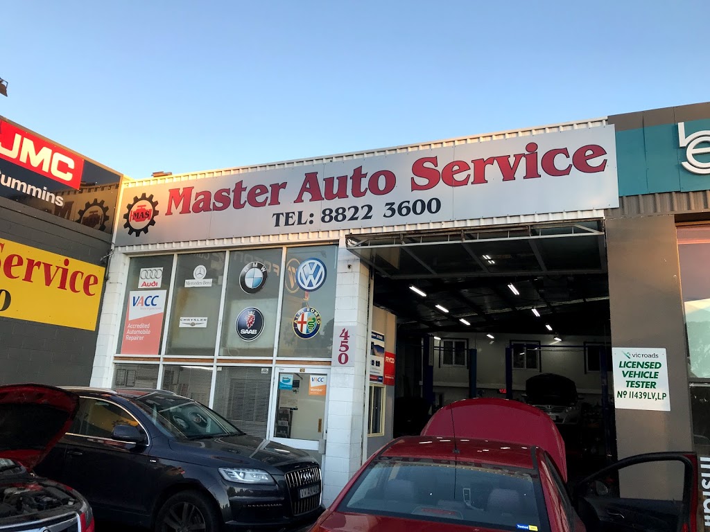 Master Auto Service Pty Ltd | car repair | 450 Whitehorse Rd Service Rd, Mitcham VIC 3132, Australia | 0388223600 OR +61 3 8822 3600