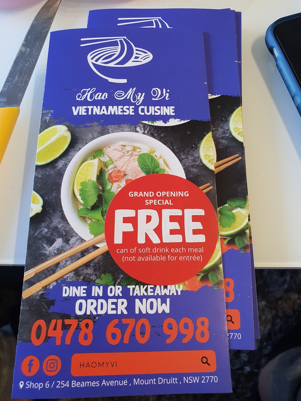 HAO MY VI Vietnamese Restaurant | restaurant | Shop 6/254 Beames Ave, Mount Druitt NSW 2770, Australia | 0296770907 OR +61 2 9677 0907