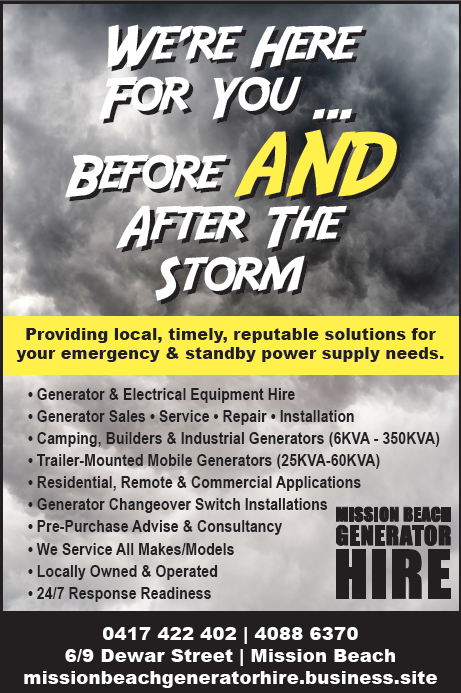 Mission Beach Generator & Electrical Hire | 6/9 Dewar St, Mission Beach QLD 4852, Australia | Phone: 0417 422 402