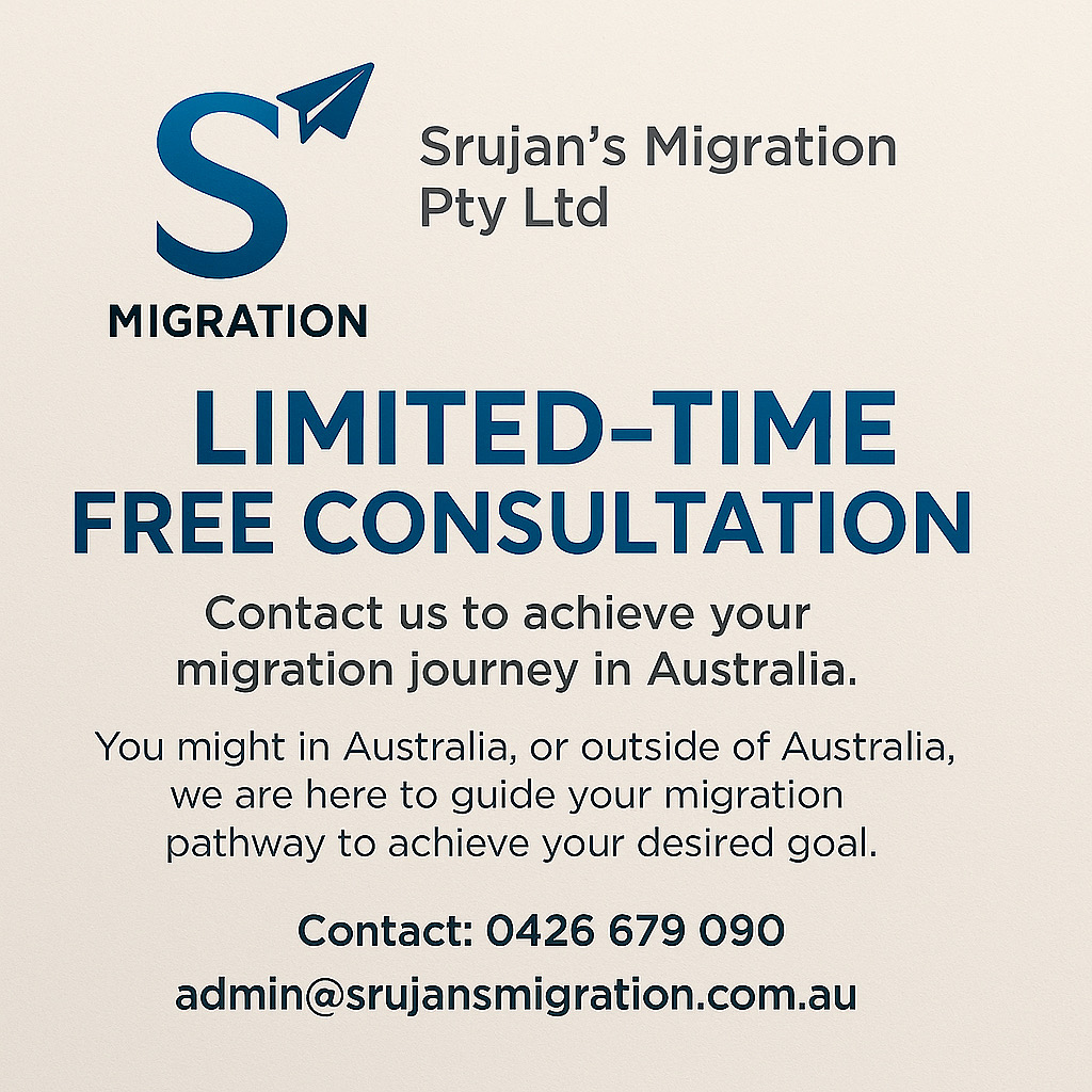 Srujans Migration Pty Ltd | 60 Shanti Cct, Werribee VIC 3030, Australia | Phone: 0426 679 090