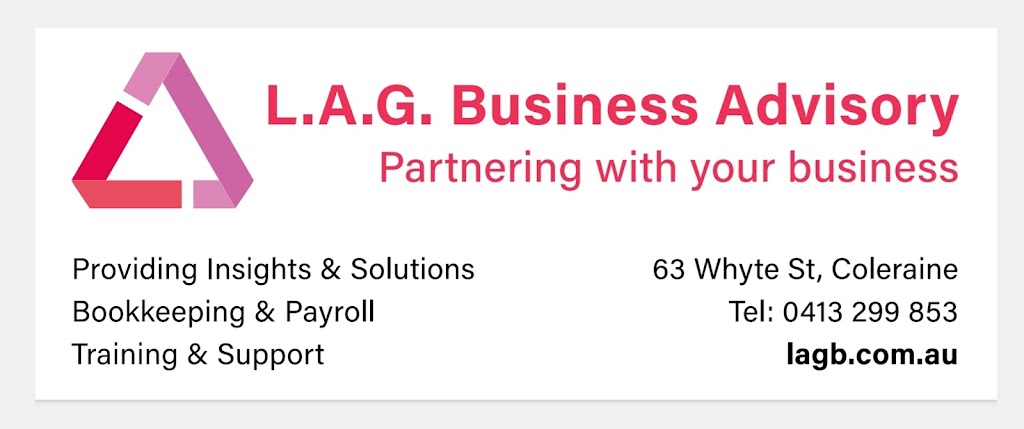 L.A.G. Business Advisory | 63A Whyte St, Coleraine VIC 3315, Australia | Phone: 0413 299 853