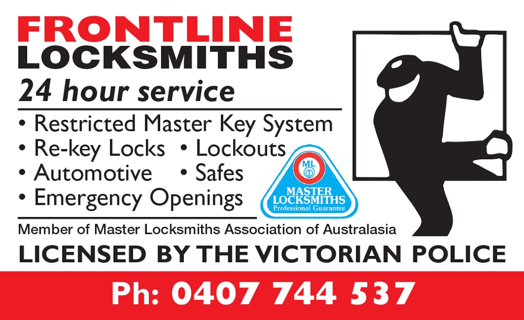Frontline Locksmiths | 59 Mundara Dr, Ringwood VIC 3134, Australia | Phone: 0407 744 537