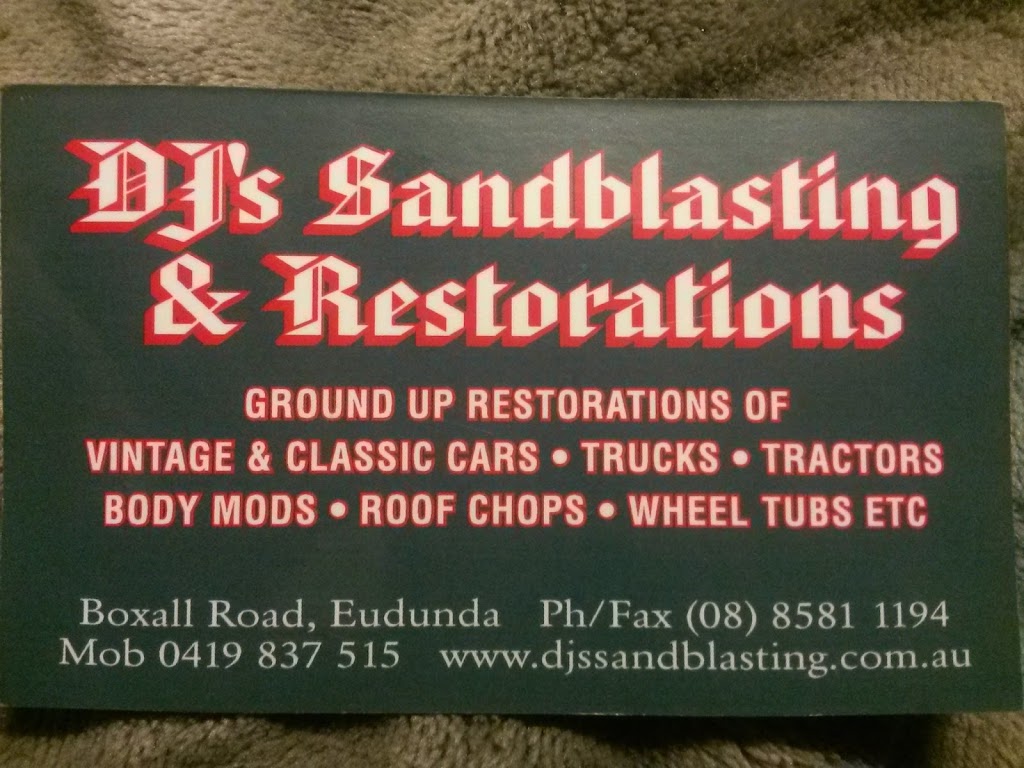 DJs Sandblasting & Restorations | car repair | 49 Boxall Rd, Eudunda SA 5374, Australia | 0885811194 OR +61 8 8581 1194