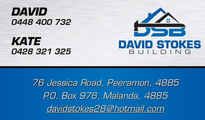 David Stokes Building | general contractor | 76 Jessica Rd, Peeramon QLD 4885, Australia | 0448400732 OR +61 448 400 732