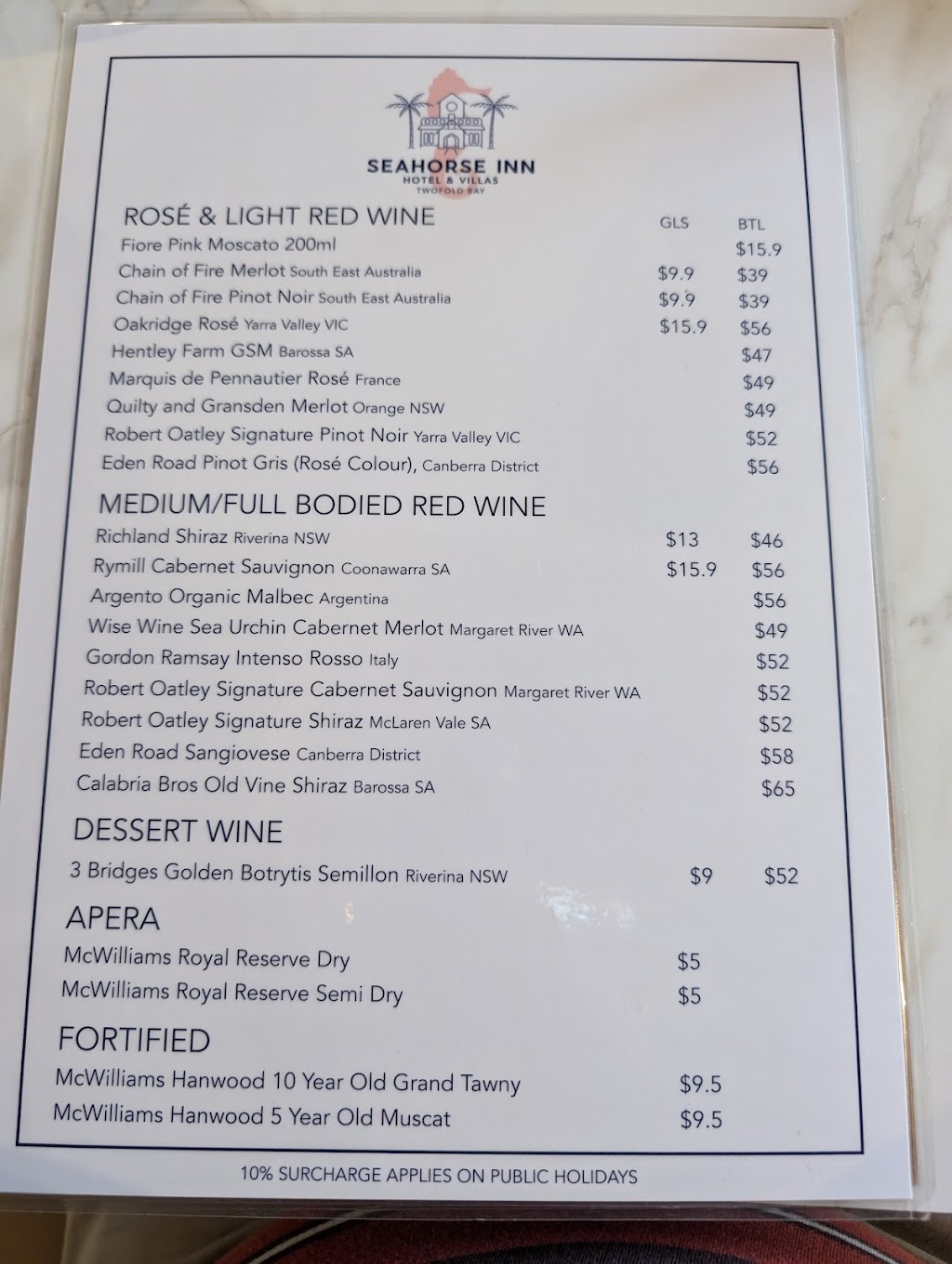 Seahorse Inn Restaurant | Boydtown Park Rd, Boydtown NSW 2551, Australia | Phone: (02) 6496 1361