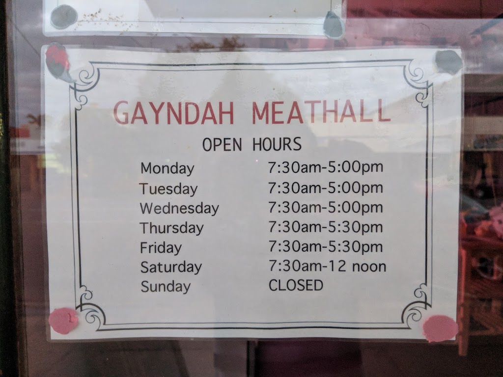 Gayndah Meat Hall | food | 6 Capper St, Gayndah QLD 4625, Australia | 0741611531 OR +61 7 4161 1531