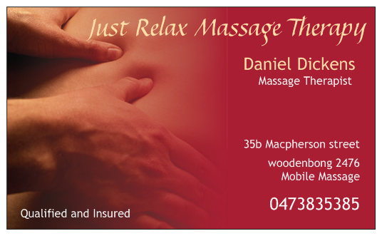 Just Relax Massage Therapy | 35B Macpherson St, Woodenbong NSW 2476, Australia | Phone: 0473 835 385