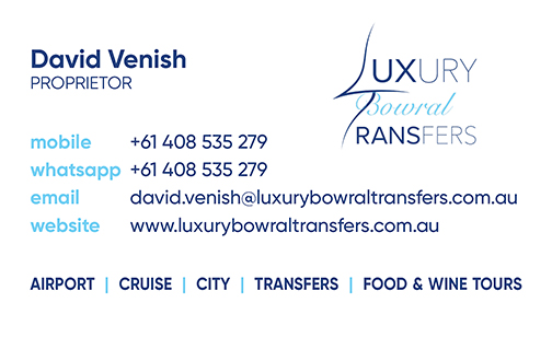 Luxury Bowral Transfers | travel agency | King Ranch Dr, Bowral NSW 2576, Australia | 0408535279 OR +61 408 535 279