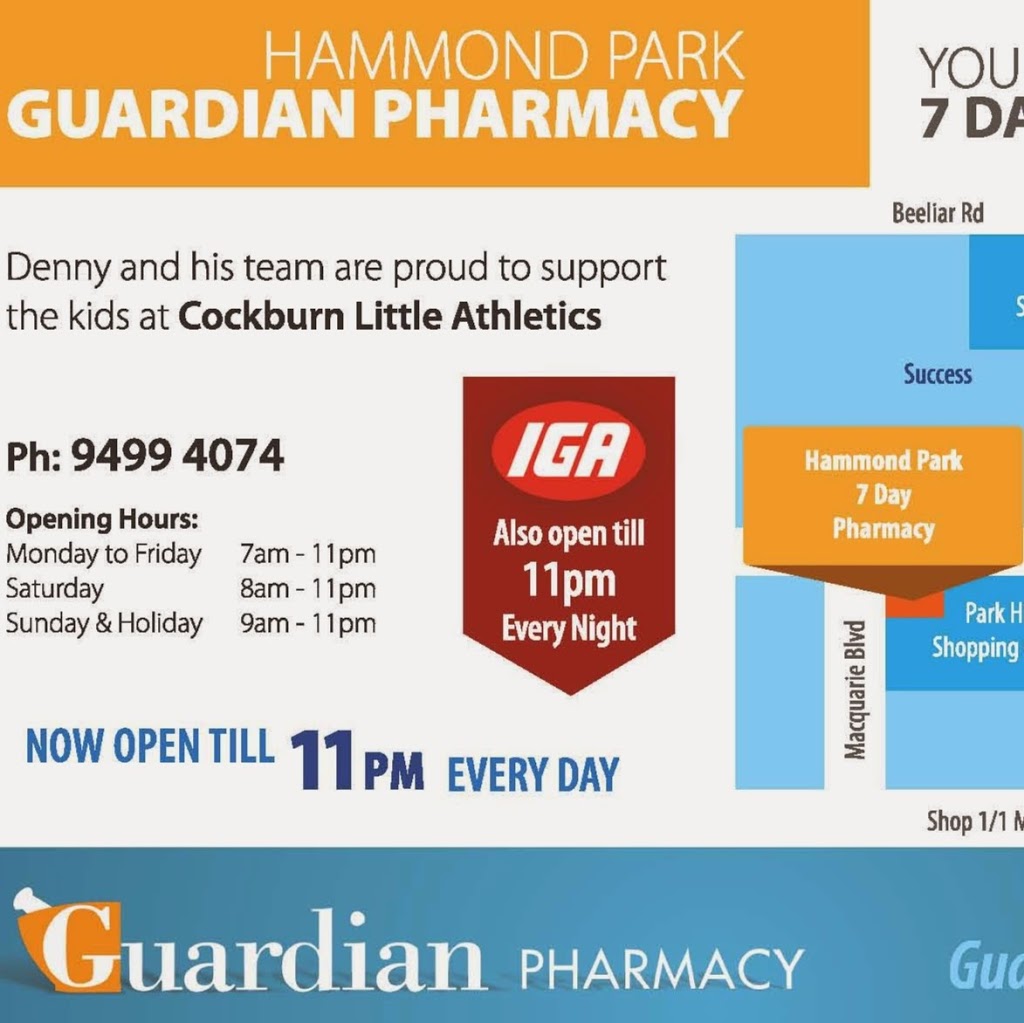 Hammond Park Guardian Pharmacy | 1/1 Macquarie Blvd, Hammond Park WA 6164, Australia | Phone: (08) 9499 4074