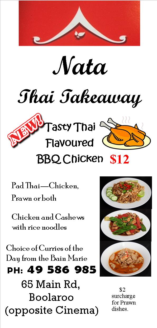 Nata Thai Takeaway | meal takeaway | 65 Main Rd, Boolaroo NSW 2284, Australia | 0249586985 OR +61 2 4958 6985