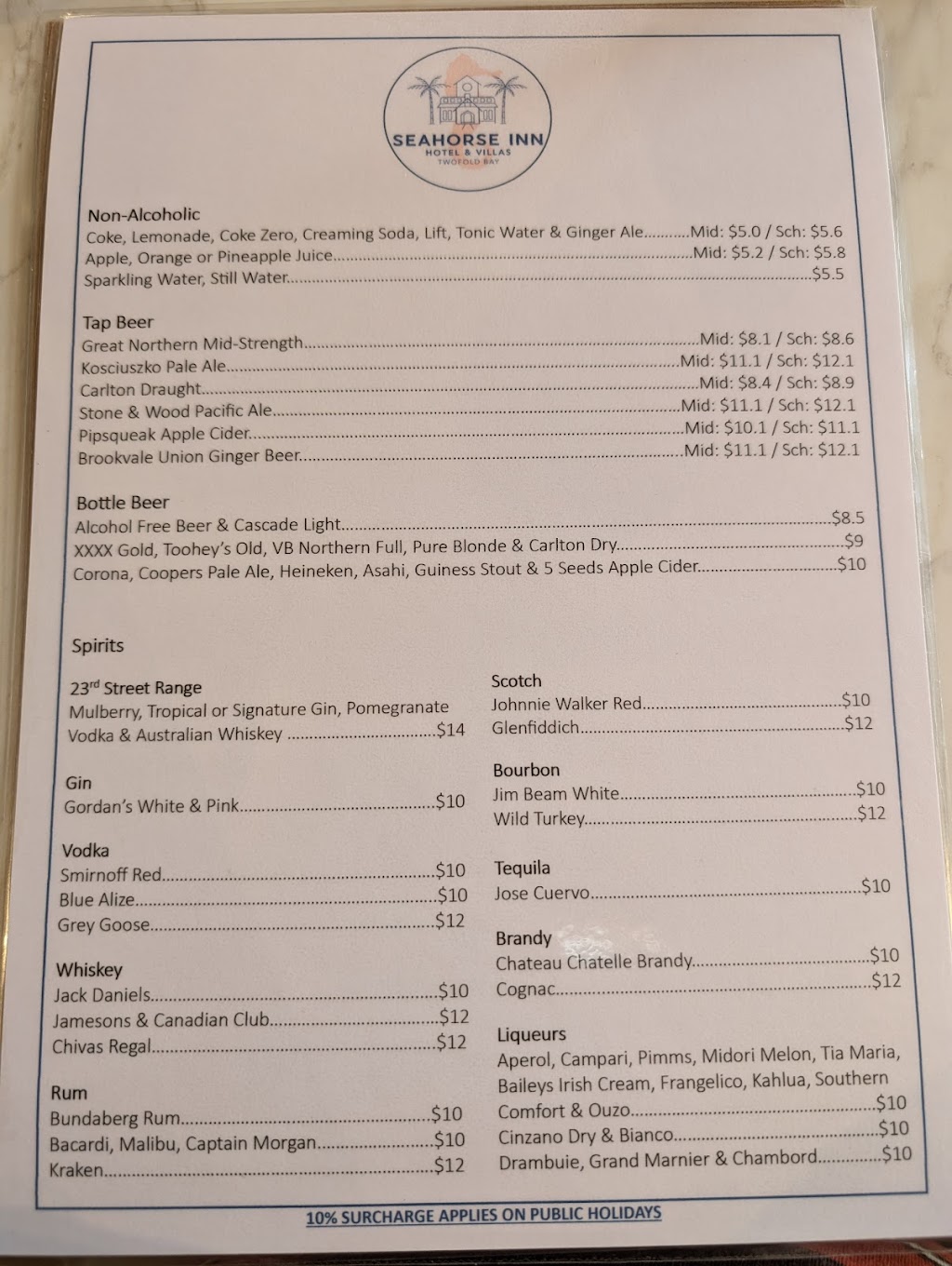 Seahorse Inn Restaurant | Boydtown Park Rd, Boydtown NSW 2551, Australia | Phone: (02) 6496 1361
