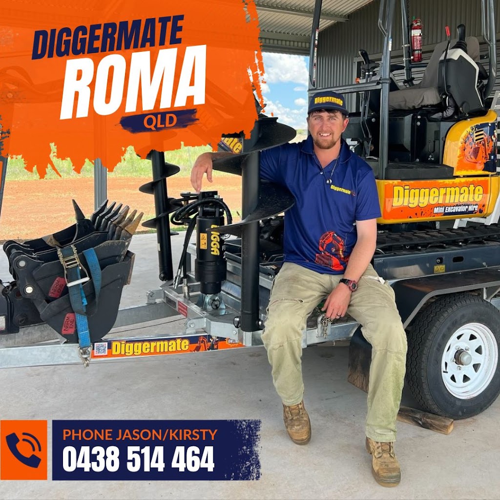 Diggermate Mini Excavator Hire Roma | 87 Duke St, Roma QLD 4455, Australia | Phone: 0438 514 464