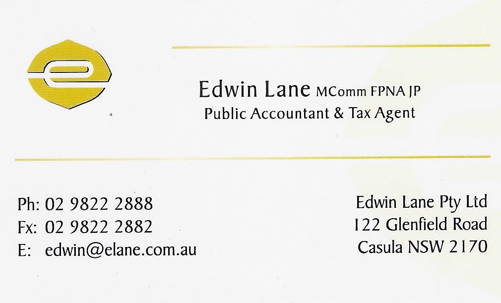 Edwin Lane Accountant | 122 Glenfield Rd, Casula NSW 2170, Australia | Phone: (02) 9822 2888