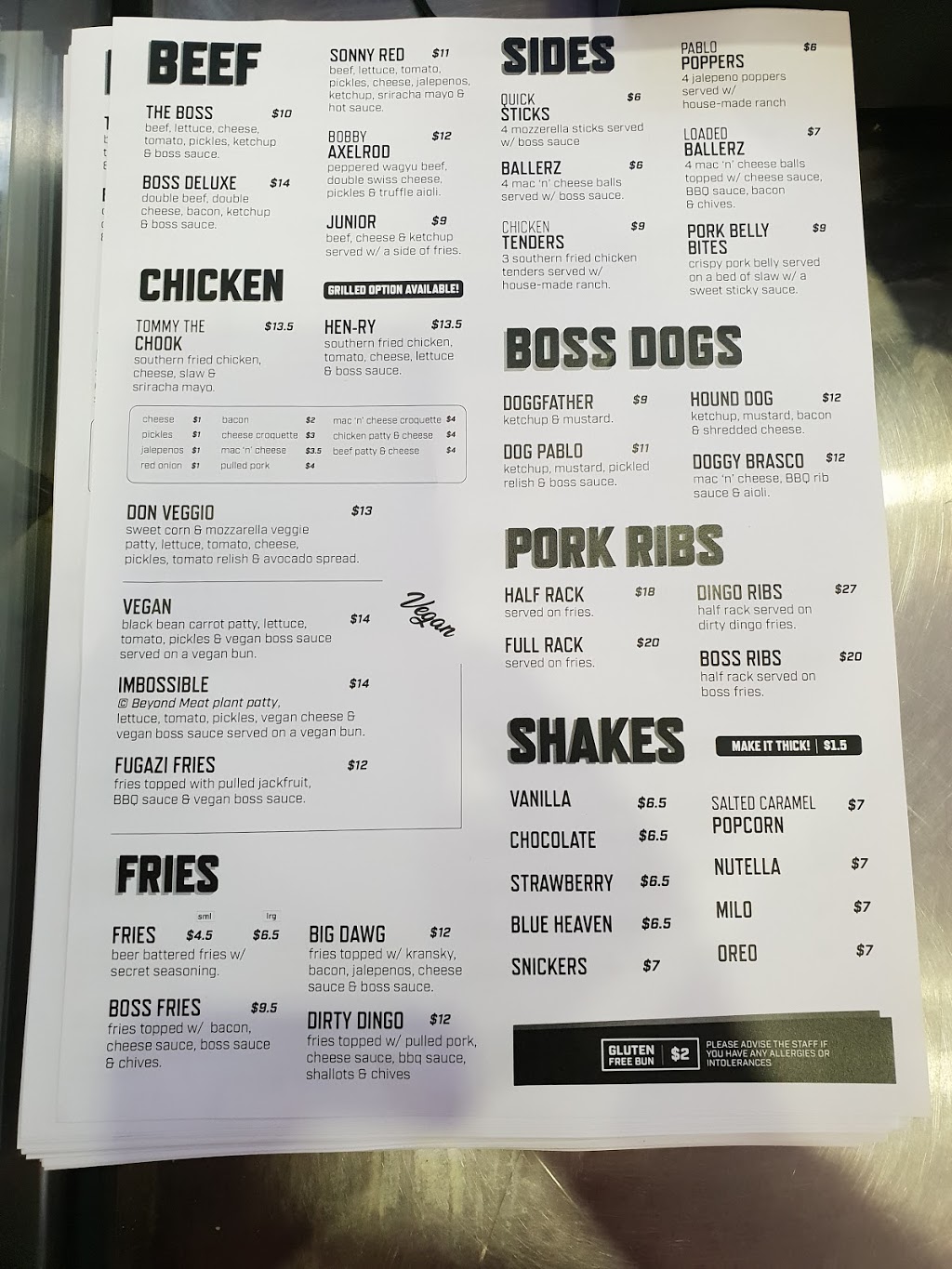 Boss Burger Co | restaurant | 41 Bristol Rd, Torquay VIC 3228, Australia | 0352092612 OR +61 3 5209 2612