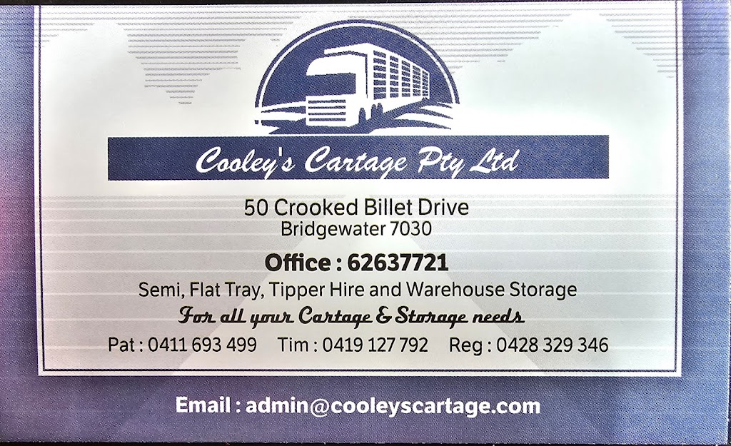 Cooleys Cartage | 50 Crooked Billet Dr, Bridgewater TAS 7030, Australia | Phone: (03) 6263 7721
