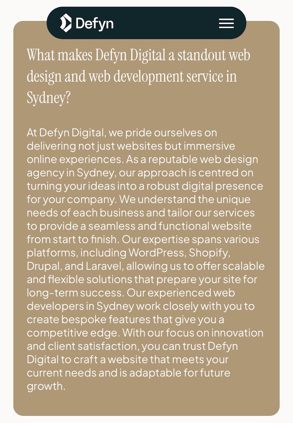 Defyn Digital | 135 Swallow Dr, Erskine Park NSW 2759, Australia | Phone: (02) 9834 4119