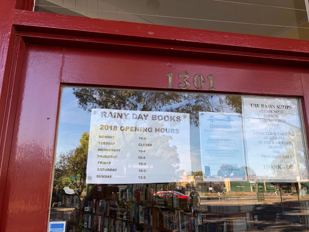 Rainy Day Book Shop | 1301 Mountain Hwy, The Basin VIC 3154, Australia | Phone: (03) 9762 0862