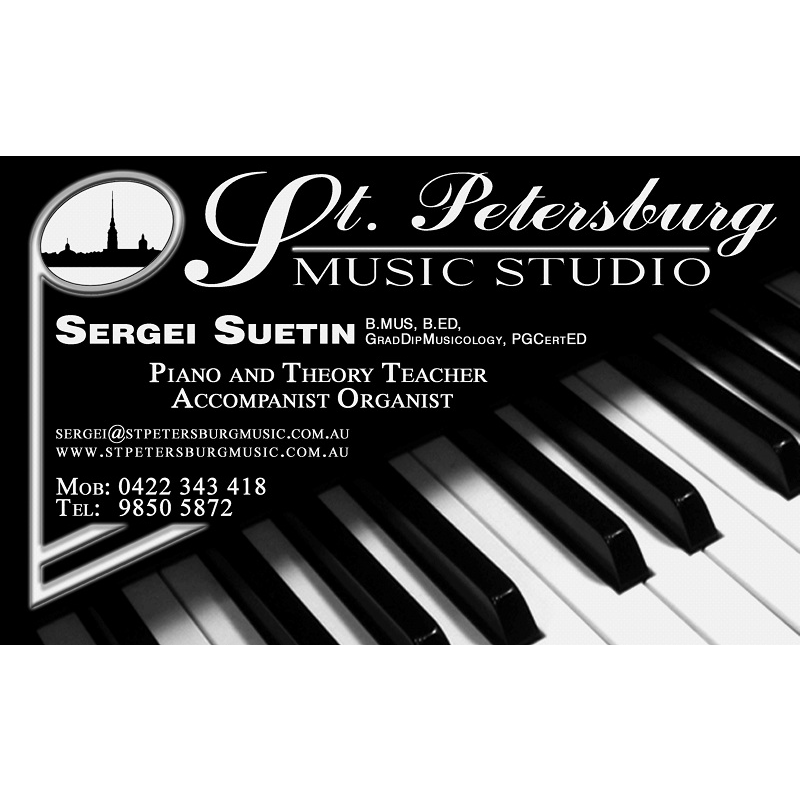 St. Petersburg Music Studio | 11 Anthony Ave, Doncaster VIC 3108, Australia | Phone: 0422 343 418