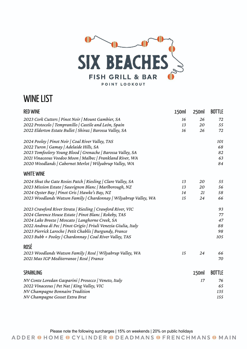 Six Beaches Fish Grill and Bar | 29 Mooloomba Rd, Point Lookout QLD 4183, Australia | Phone: (07) 3471 6003