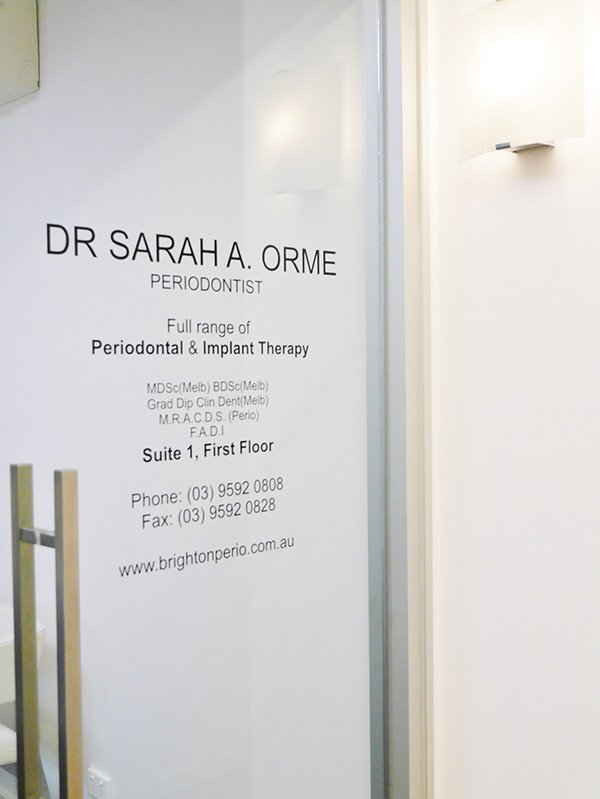 Dr Sarah A. Orme | Brighton Periodontal | dentist | 1/31 Church St, Brighton VIC 3186, Australia | 0395920808 OR +61 3 9592 0808