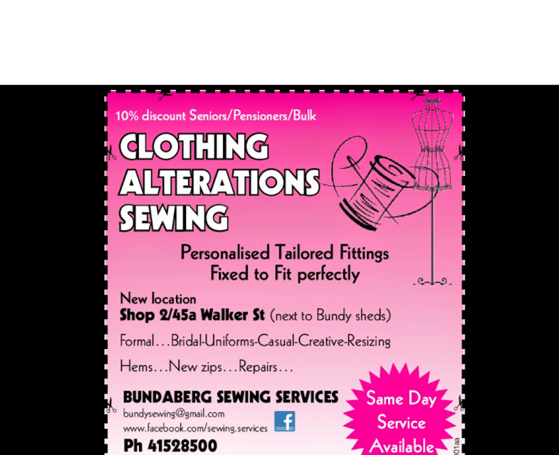 Bundaberg Sewing Services |  | 2/45A Walker St, Bundaberg South QLD 4670, Australia | 0741528500 OR +61 7 4152 8500