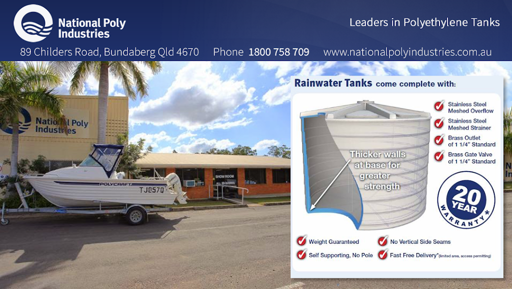 National Poly Industries | store | 89 Childers Rd, Branyan QLD 4670, Australia | 1800758709 OR +61 1800 758 709