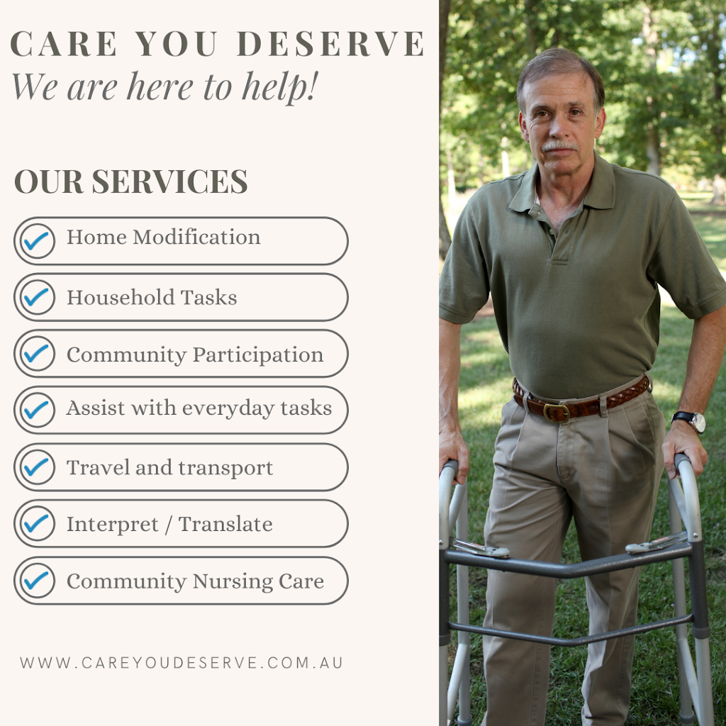Care You Deserve | Unit 3/1812 Sydney Rd, Campbellfield VIC 3061, Australia | Phone: 0427 397 424