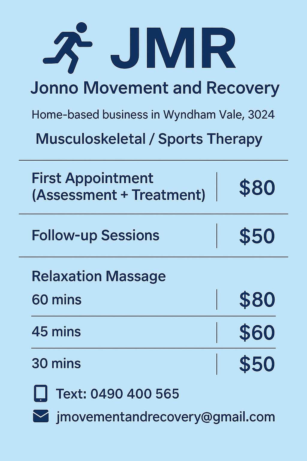 Jonno Movement & Recovery | Pascolo Way, Wyndham Vale VIC 3024, Australia | Phone: 0490 400 565