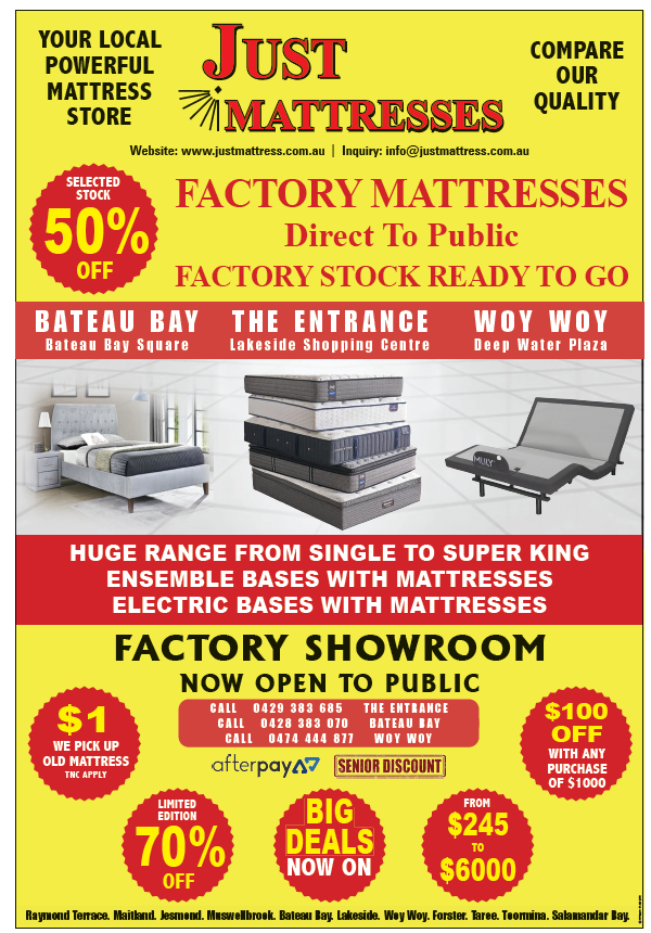 Just Mattresses | Deep water Plaza, Woy Woy NSW 2256, Australia | Phone: 0474 444 877