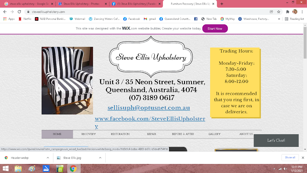 Steve Ellis Upholstery | furniture store | Unit 3/35 Neon St, Sumner QLD 4074, Australia | 0731890617 OR +61 7 3189 0617