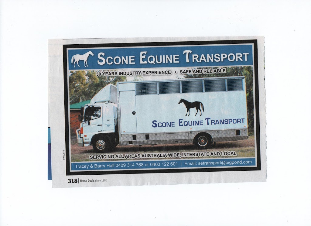 Scone Equine Transport |  | 146 Middlebrook Dr, Middle Brook NSW 2337, Australia | 0403122601 OR +61 403 122 601