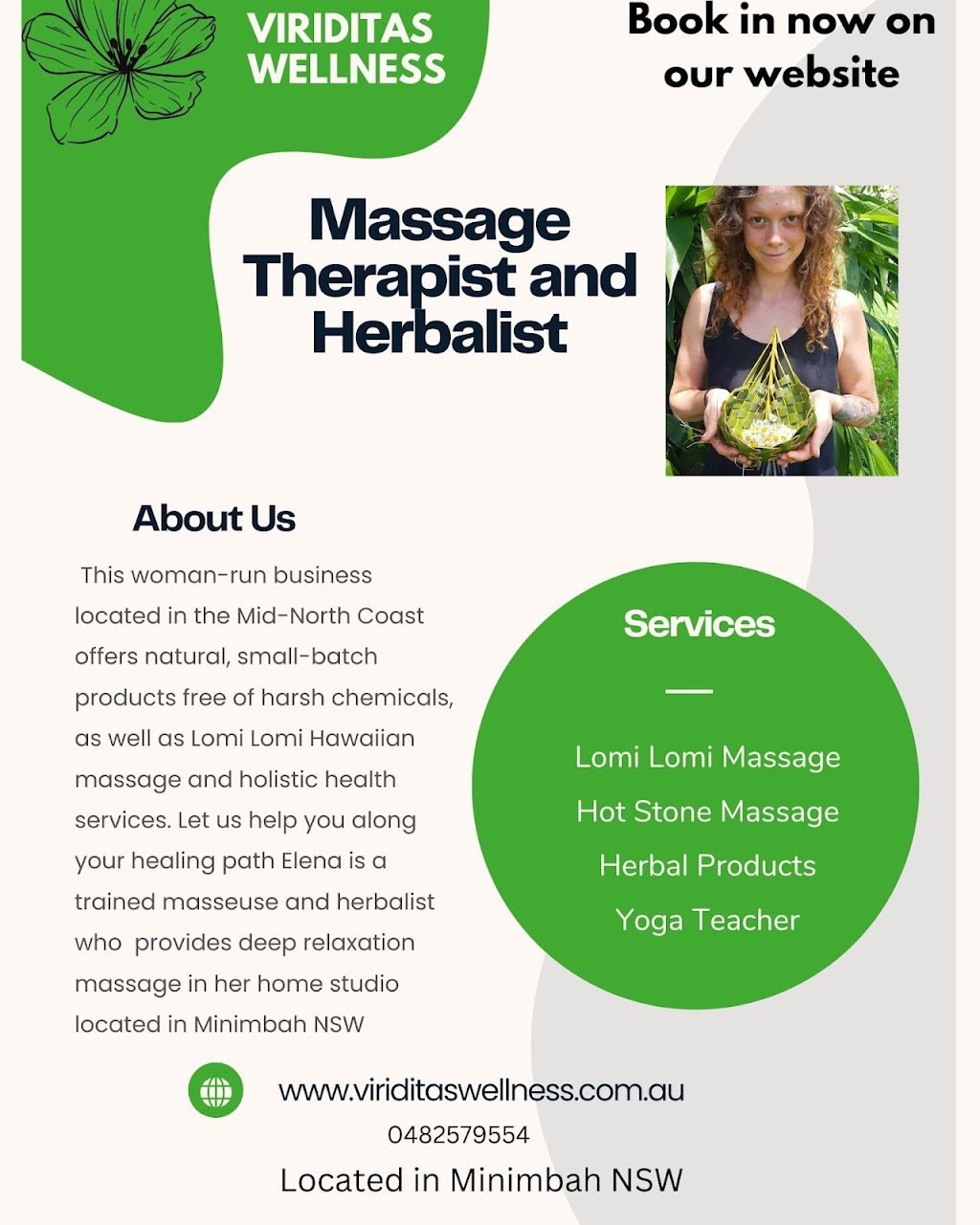 Viriditas Wellness | 85 Hillcrest Rd, Minimbah NSW 2312, Australia | Phone: 0482 579 554