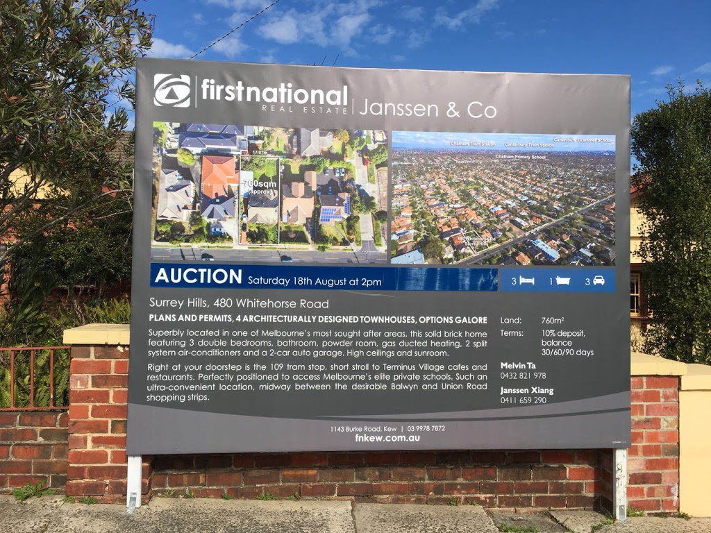 First National Real Estate Janssen & Co | real estate agency | 1143 Burke Rd, Kew VIC 3101, Australia | 0399787872 OR +61 3 9978 7872