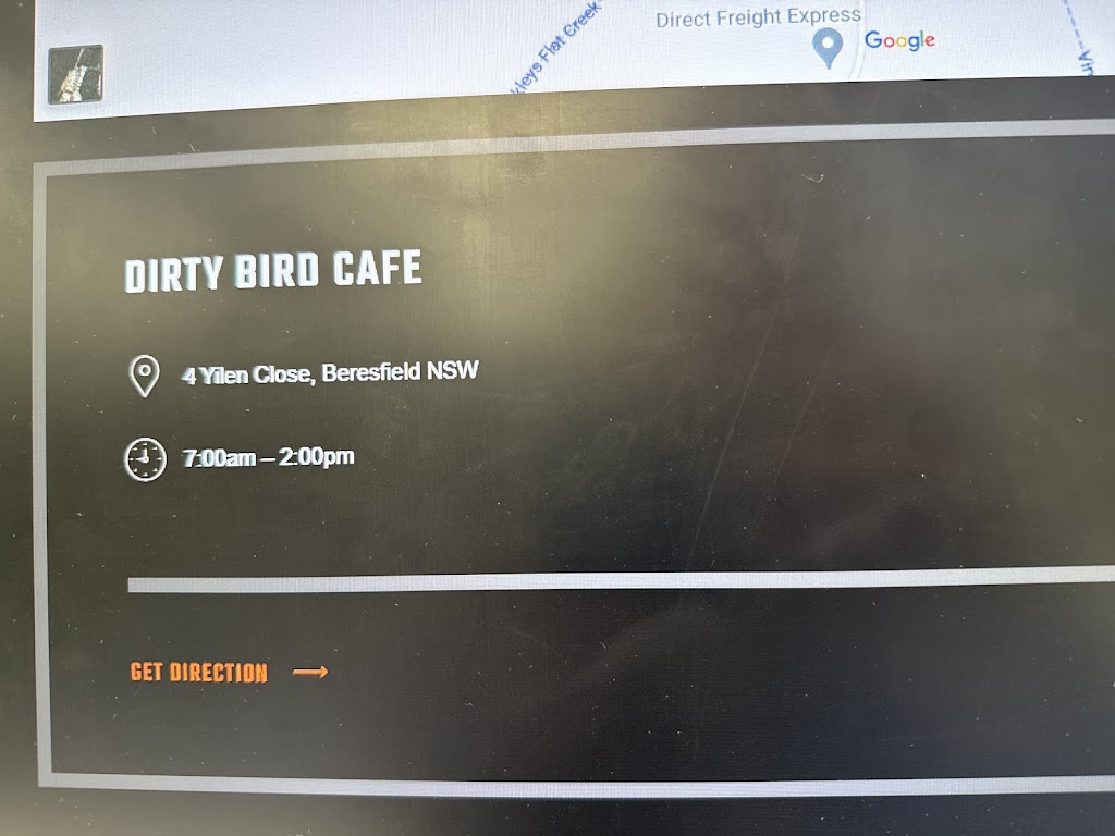 DIRTY BIRD CAFE | 4 Yilen Cl, Beresfield NSW 2322, Australia | Phone: (02) 4966 1594