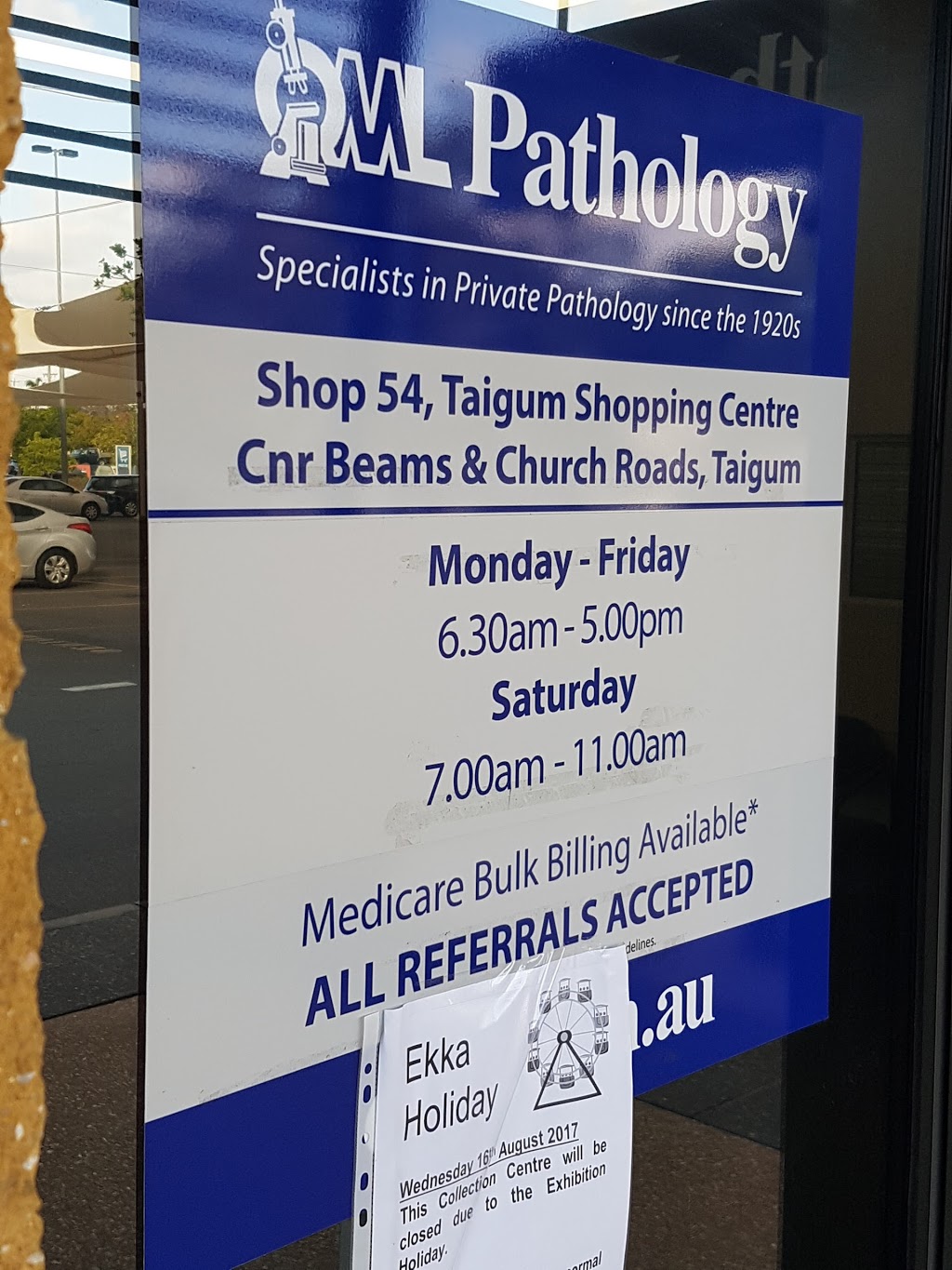 QML Pathology | doctor | Taigum Central Shopping Centre Shop 54 Cnr Beams Road &, Church Rd, Taigum QLD 4018, Australia | 0738654795 OR +61 7 3865 4795