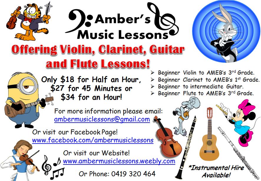 Ambers Music Lessons |  | 29 Eel Race Rd, Carrum VIC 3197, Australia | 0419320464 OR +61 419 320 464