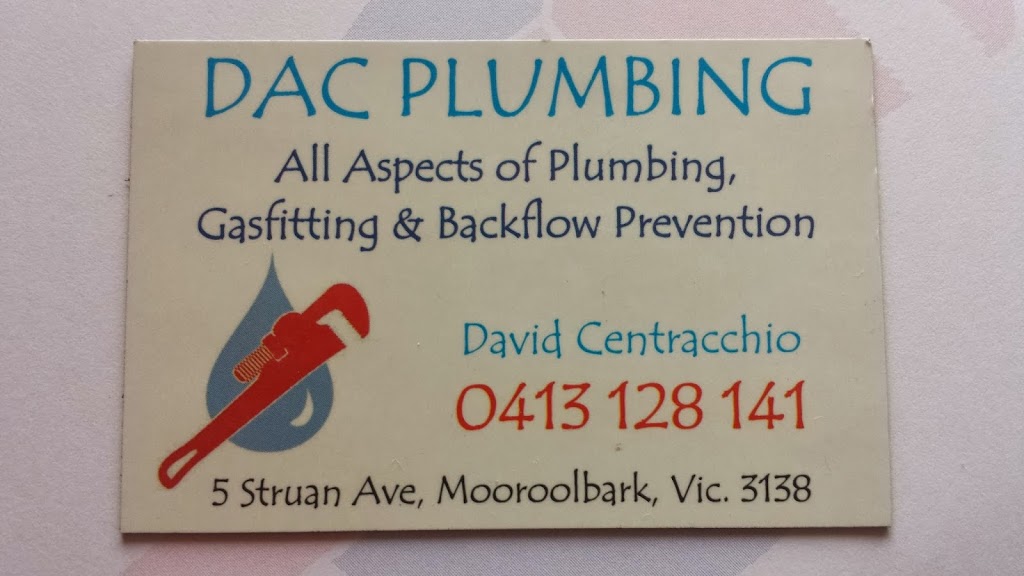 DAC PLUMBING | plumber | 5 Struan Ave, Mooroolbark VIC 3138, Australia | 0413128141 OR +61 413 128 141
