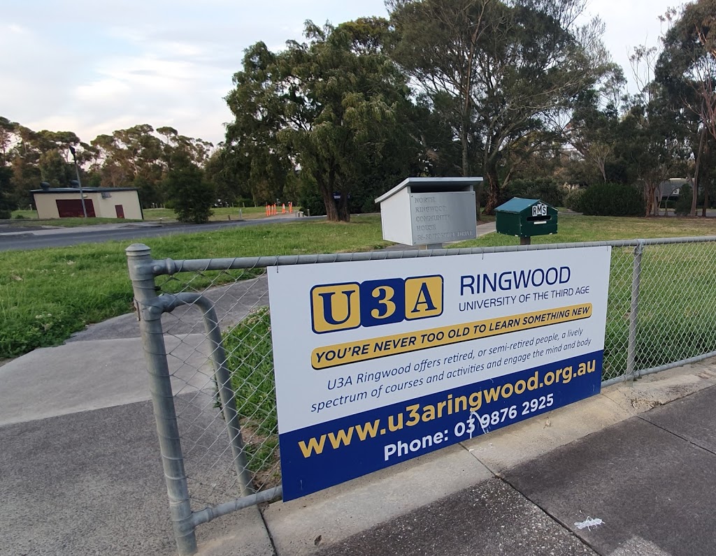 U3A Ringwood Inc |  | 35-39 Tortice Dr, Ringwood North VIC 3134, Australia | 0398762925 OR +61 3 9876 2925