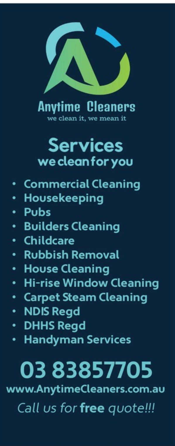 Anytime Cleaners (Vic) | 5 Castlemaine Way, Caroline Springs VIC 3023, Australia | Phone: (03) 8385 7705