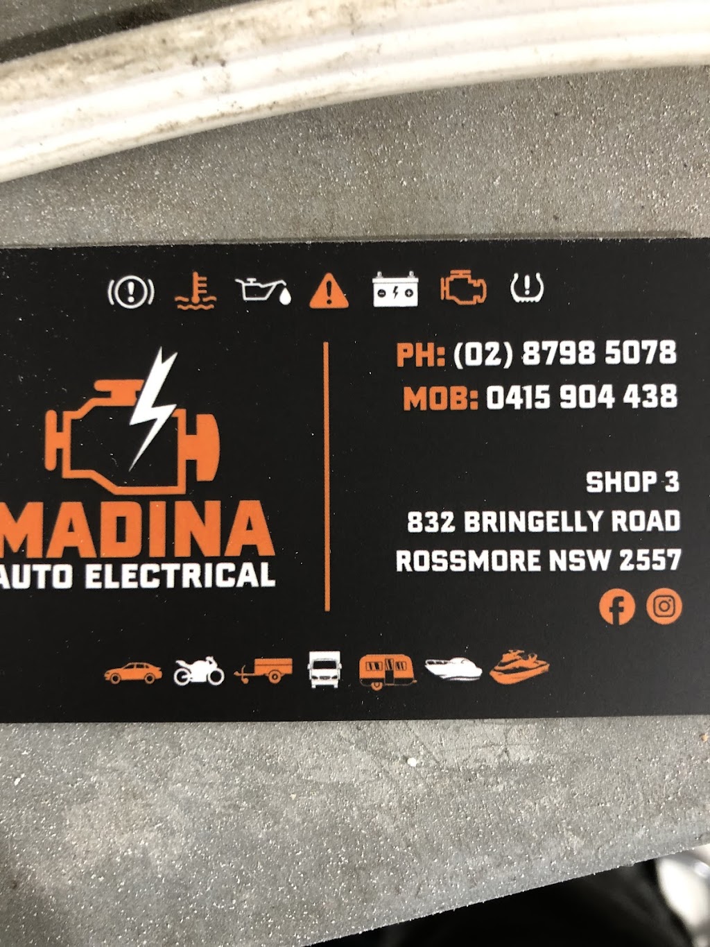 Madina Auto Electrical | car repair | Shop 3/832 Bringelly Rd, Rossmore NSW 2557, Australia | 0415904438 OR +61 415 904 438