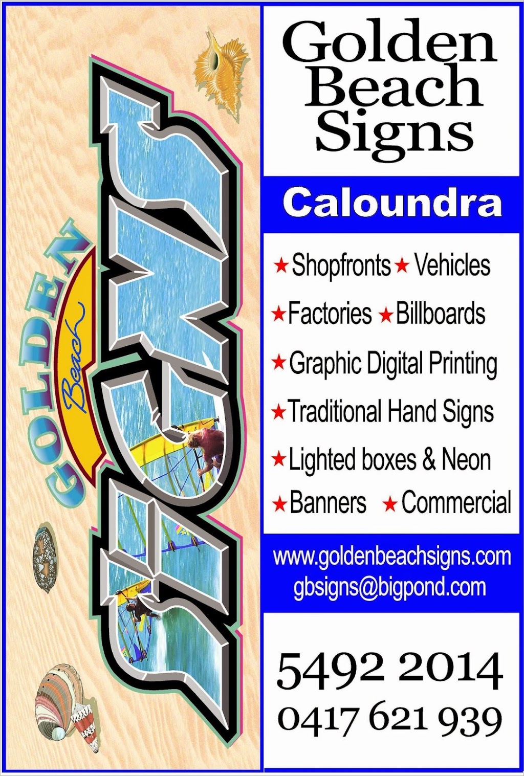 Golden Beach Signs | 36 Nelson St, Golden Beach QLD 4551, Australia | Phone: (07) 5492 2014