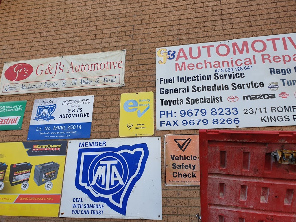 G & Js Automotive | car repair | 24/11 Romford Rd, Kings Park NSW 2148, Australia | 0296798233 OR +61 2 9679 8233