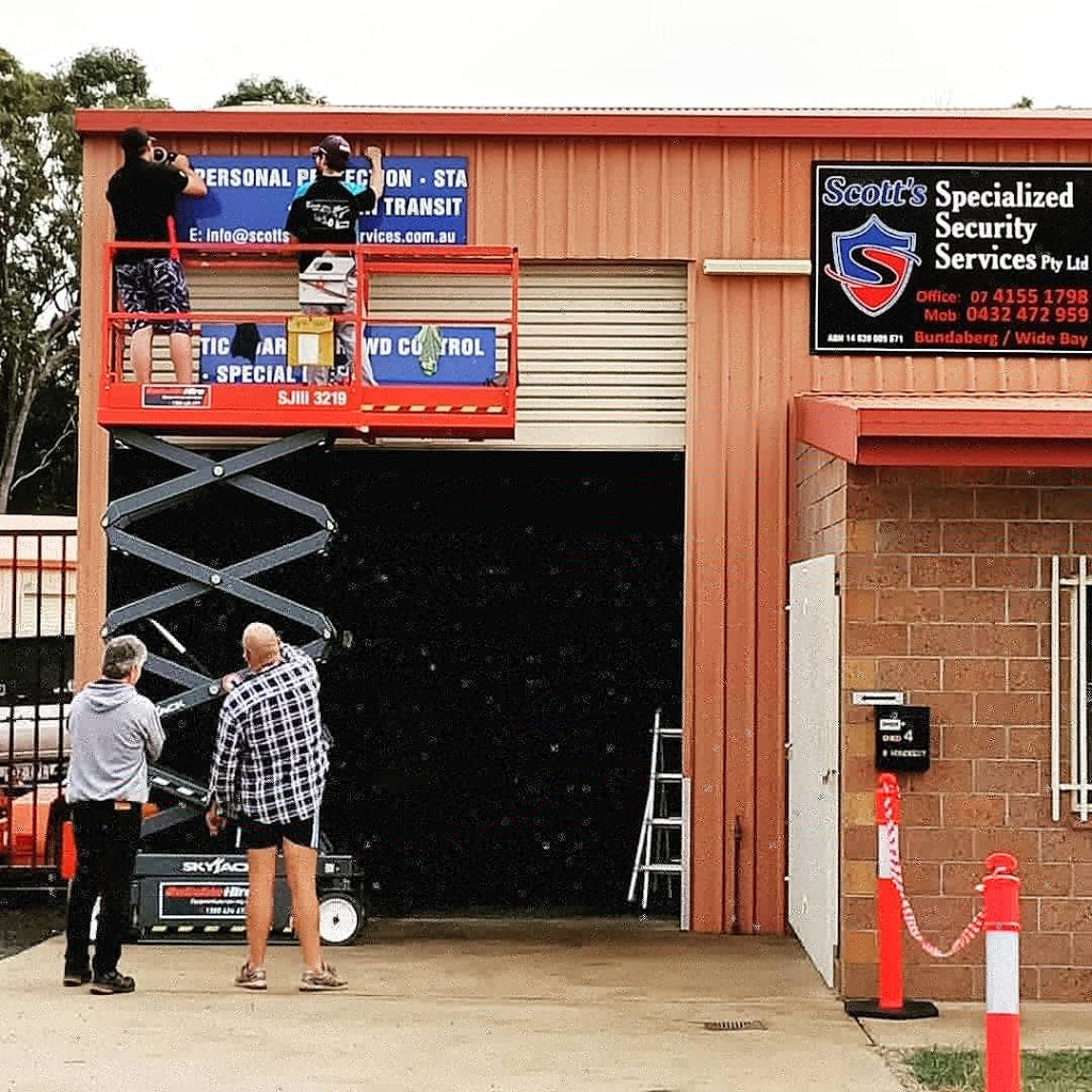 SCOTTS SPECIALIZED SECURITY SERVICES | Shed 4/9 Von Deest St, Branyan QLD 4670, Australia | Phone: (07) 4155 1798