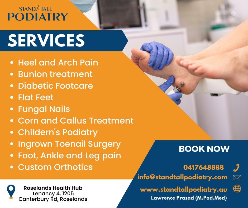 Stand Tall Podiatry | 1205 Canterbury Rd, Roselands NSW 2196, Australia | Phone: 0417 648 888