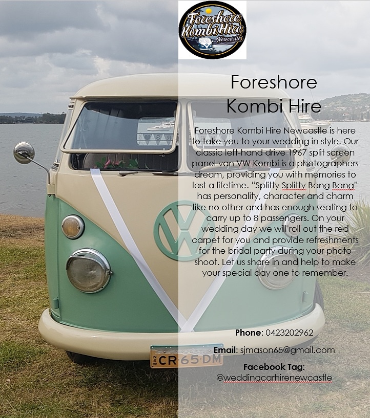 Foreshore Kombi Hire Newcastle | 25 York St, Teralba NSW 2284, Australia | Phone: 0423 202 962